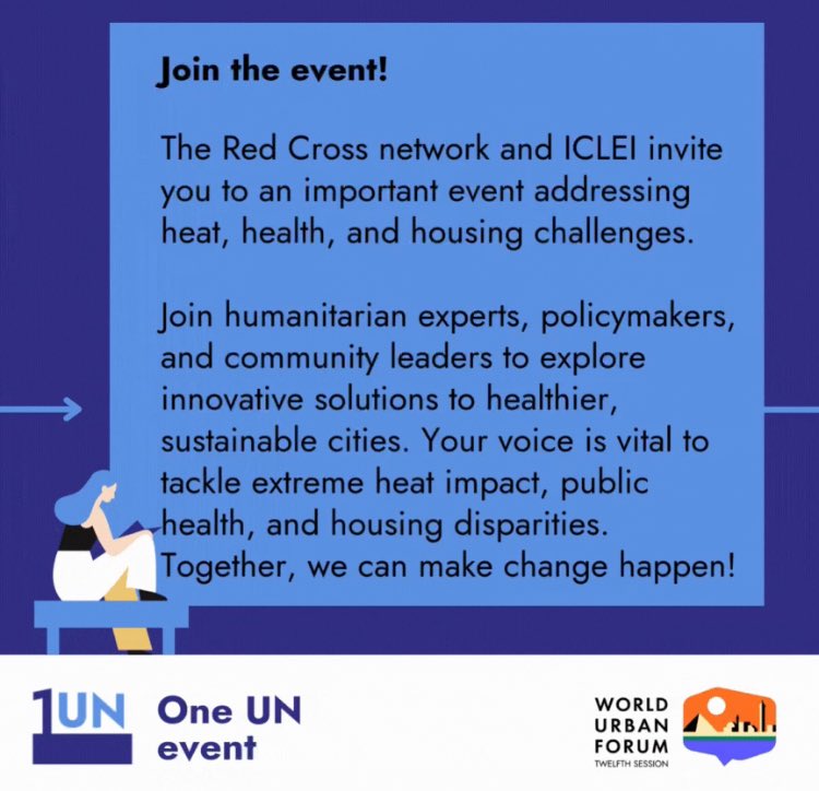 If you are at the #WUF12, we are happy to welcome you to our networking event on 6 November at 15:00. Don’t miss this fabulous all-woman panel! <a href="/ifrc/">IFRC</a> <a href="/ICLEI/">ICLEI</a> <a href="/RCClimate/">Climate Centre</a>