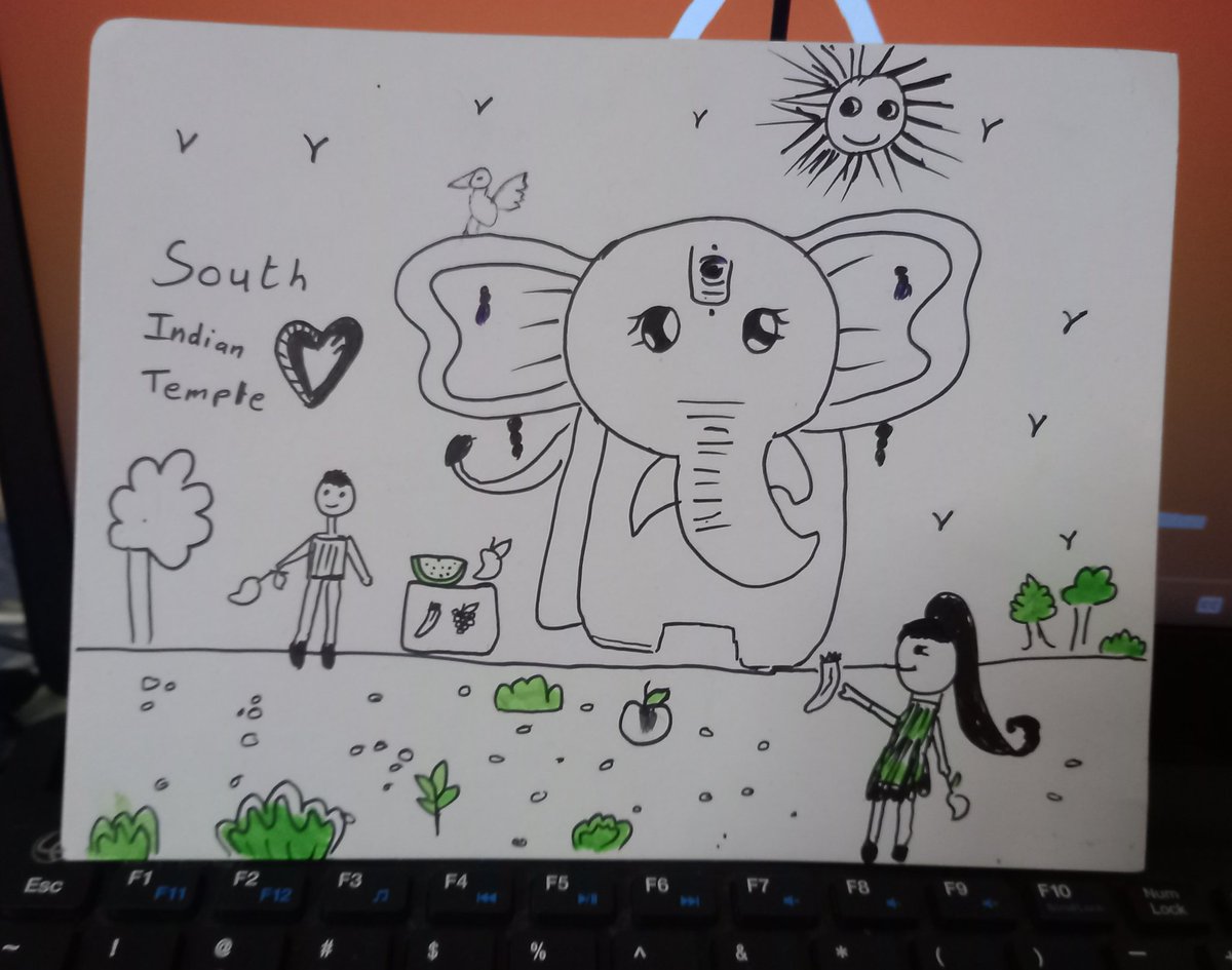ranjanihehe's tweet photo. The drawing that's been lying on my study table for about a week has been given a touch of greenness to it today! 
For some reason, this made me happy first thing in the morning✨
#Green #Postitivity https://t.co/t0CEQnbLUQ