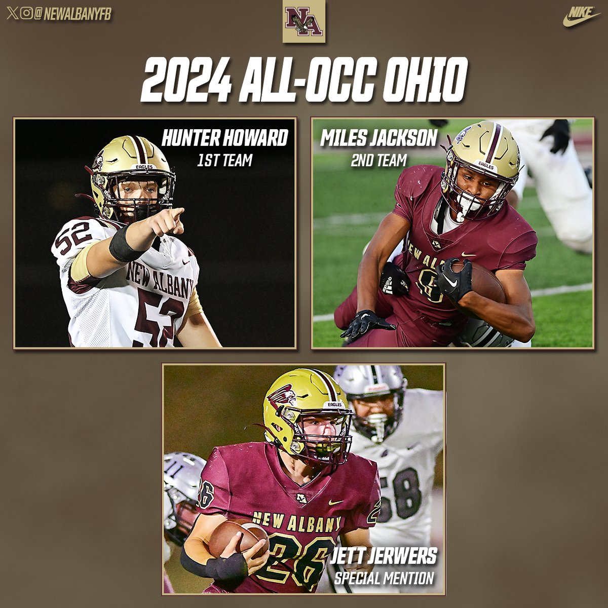 NewAlbanyFB's tweet photo. The first post-season awards are in and 13 Eagles were awarded All-OCC honors! https://t.co/lqrmmVVduH