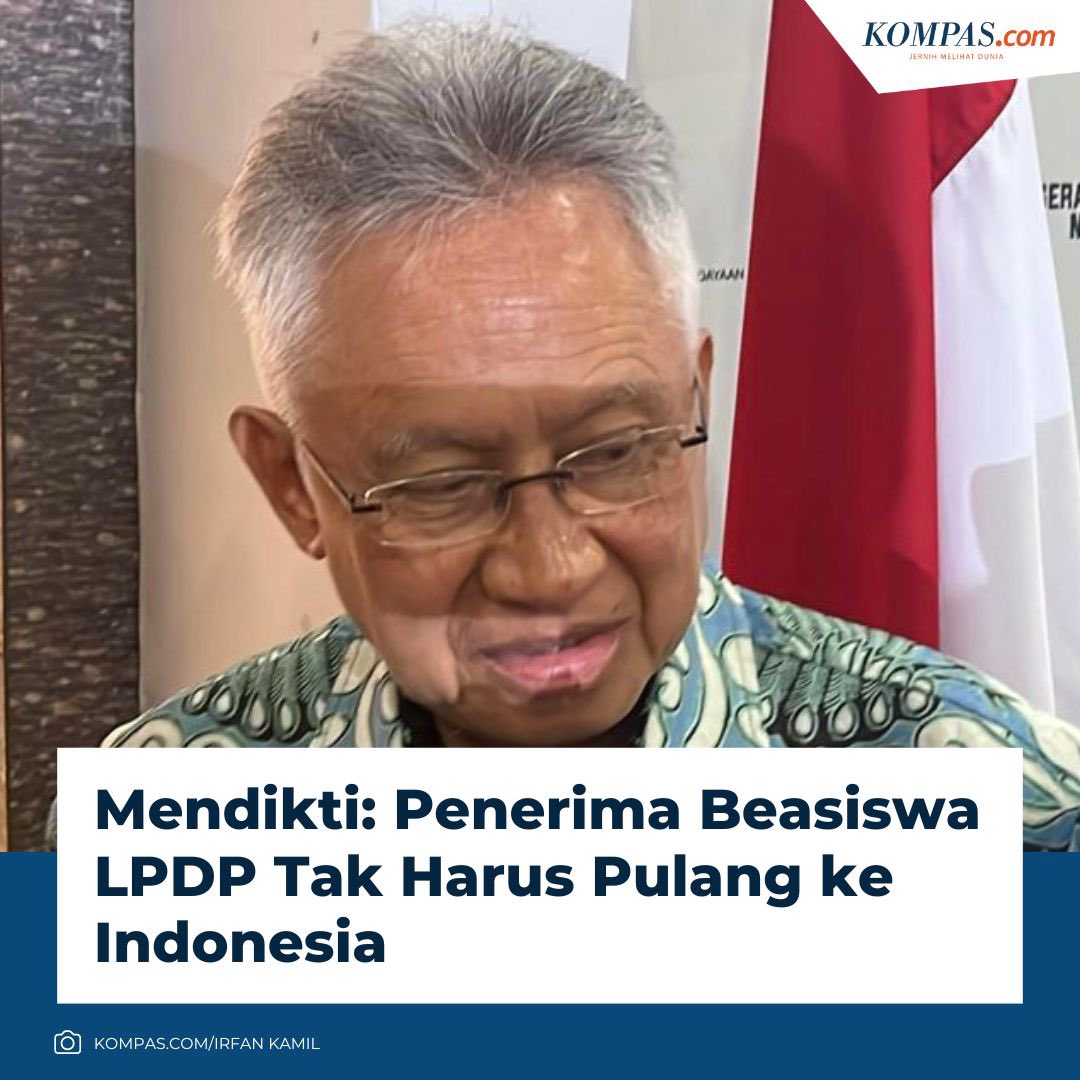 kompascom's tweet photo. Menteri Pendidikan Tinggi, Sains dan Teknologi (Mendikti Saintek) Satryo Soemantri Brodjonegoro menyatakan, penerima beasiswa Lembaga Pengelola Dana Pendidikan (LPDP) tidak harus pulang ke Indonesia usai lulus kuliah. 

Menurut Satryo, pemerintah memberi kebebasan bagi peraih beasiswa LPDP untuk berkarya di mana pun.

Termasuk, jika ingin bekerja pada perusahaan yang baik yang berada di luar negeri. 

"Enggak (harus pulang), kita memang memberi kesempatan mereka untuk berkarya di mana saja," kata Satryo saat ditemui di kantor Kementerian Koordiantor Bidang Penbangunan Manusia dan Kebudayaan (Menko PMK), Jakarta, Selasa (5/11/2024). 

Satryo mengatakan, pemerintah tidak bisa memaksa penerima LPDP untuk bekerja di Tanah Air.

Terlebih, Indonesia belum memiliki tempat yang baik bagi para penerima LPDP untuk mengembangkan kemampuan yang mereka miliki. 

"Kita belum punya cukup tempat untuk mereka berkarya. Kasihan dia (penerima LPDP) nanti, ilmunya tinggi, di sini tidak ada wadahnya. Lebih baik kamu (penerima LPDP) teruskan ke sana saja. Yang penting (jiwanya) merah putih," kata Satryo.

^ #LPDP #Mendikti

Penulis: Irfan Kamil
Editor: Ihsanuddin