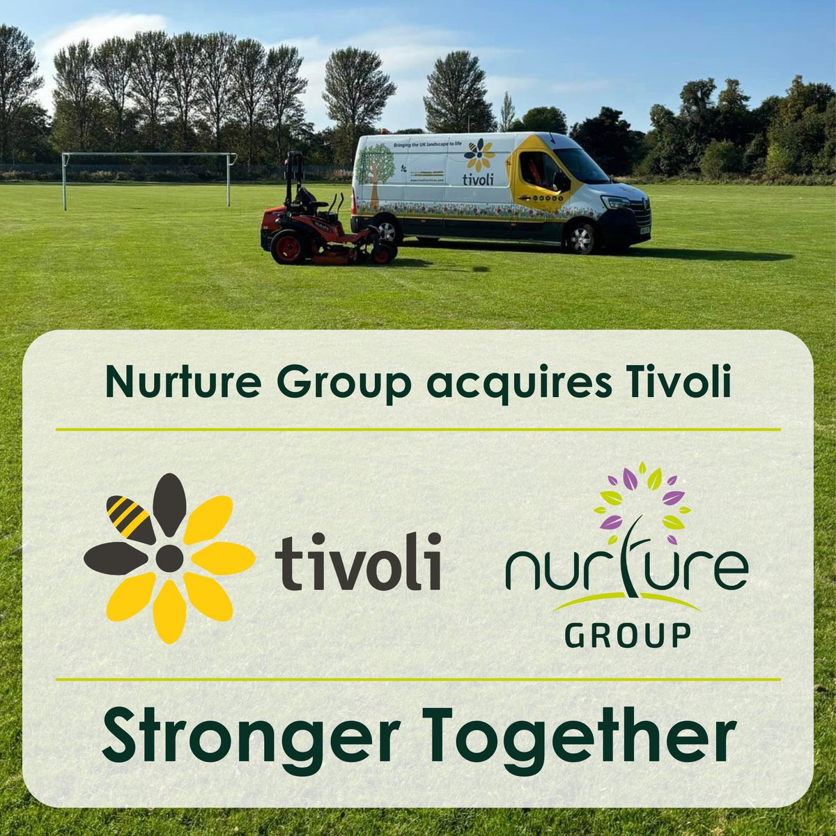 Tivoli Group Ltd (@tivoligroupltd) on Twitter photo 🌱 Tivoli Group has been acquired by <a href="/nurturegroup_uk/">The Nurture Landscapes Group</a>!
Together, we are creating the UK’s leading integrated green services provider🌿#StrongerTogether
Read more about this exciting new chapter: tivoliservices.com/nurture-group-…
#Acquisition #UKLandscaping #GreenServices #Sustainability 🌱 Tivoli Group has been acquired by <a href="/nurturegroup_uk/">The Nurture Landscapes Group</a>!
Together, we are creating the UK’s leading integrated green services provider🌿#StrongerTogether
Read more about this exciting new chapter: tivoliservices.com/nurture-group-…
#Acquisition #UKLandscaping #GreenServices #Sustainability