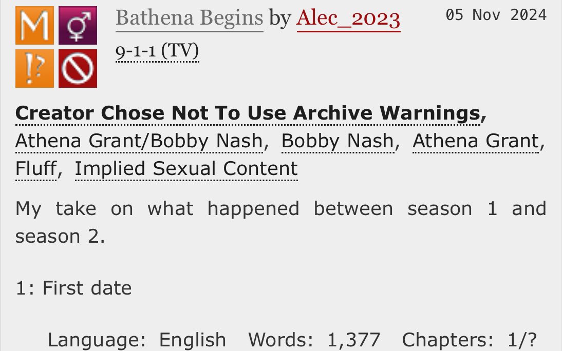 Alec__2023's tweet image. New fic alert

🔗 archiveofourown.org/works/60344785

Tim Minear, if you don’t show us Bathena Begins flashbacks I’m gonna riot.