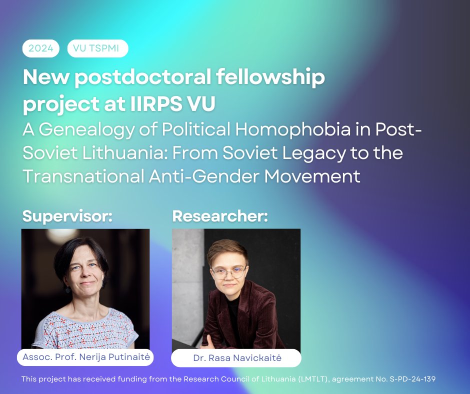 VU TSPMI | IIRPS VU #StandWithUkraine (@tspmi) on Twitter photo Dr. Rasa Navickaitė - a new #postdoc fellow at the IIRPS VU!
During the two-year project, the researcher will explore whether political homophobia in Lithuania originates from the Soviet past or contemporary transnational influences.
More on the project: bit.ly/4eeQ2E9 Dr. Rasa Navickaitė - a new #postdoc fellow at the IIRPS VU!
During the two-year project, the researcher will explore whether political homophobia in Lithuania originates from the Soviet past or contemporary transnational influences.
More on the project: bit.ly/4eeQ2E9