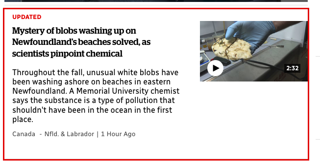 #ChemistsSolveMysteries Dr. Kozak &amp; the Green Chemistry &amp; Catalysis Group have run a suite of tests on the 'blob' and have come up with some ideas about what it is. Read the story on CBC or check out the podcast of 'CBC The Broadcast' to find out more #plasticpollution #teamwork