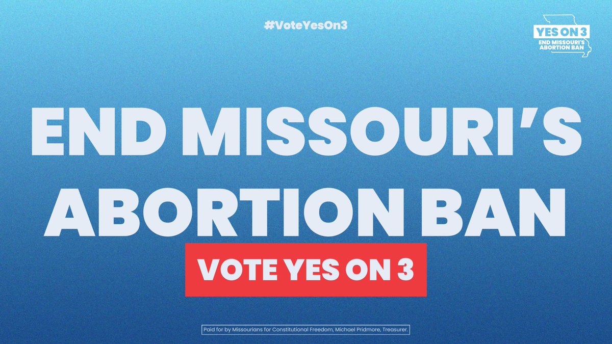 Survivors of rape and incest are being denied the care they need, and women experiencing miscarriages are being turned away from emergency rooms. Missouri’s total abortion ban is wrong. Vote YES on 3 to end the abortion ban and protect reproductive freedom.
