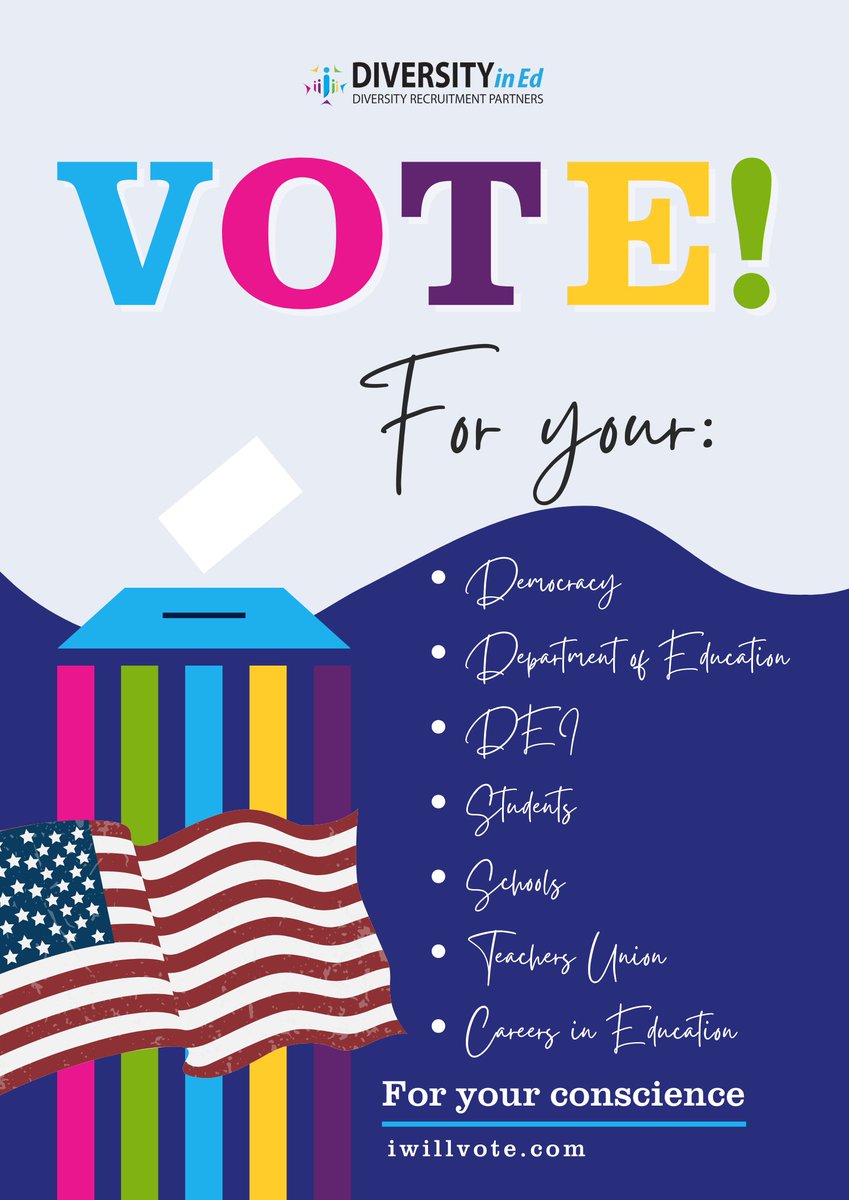 Diversity_In_Ed's tweet photo. Your voice matters! Let’s shape a future where everyone thrives. #ElectionDay https://t.co/F6z2VVdiuI