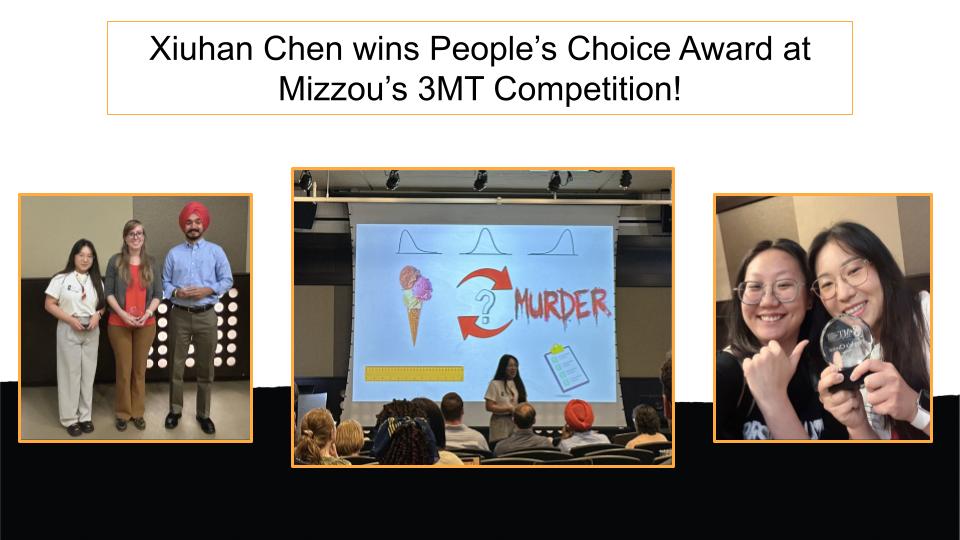 ESCP Mizzou (@escpmizzou) on Twitter photo Major congratulations goes out to SMEE doctoral candidate, Xiuhan Chen, for winning the People's Choice Award at the Mizzou 3 Minute Thesis Competition last week! Keep up the great work👏👏 <a href="/MizzouEducation/">Mizzou Education & Human Development</a> <a href="/MizzouGradEd/">Mizzou Graduate School</a> Major congratulations goes out to SMEE doctoral candidate, Xiuhan Chen, for winning the People's Choice Award at the Mizzou 3 Minute Thesis Competition last week! Keep up the great work👏👏 <a href="/MizzouEducation/">Mizzou Education & Human Development</a> <a href="/MizzouGradEd/">Mizzou Graduate School</a>