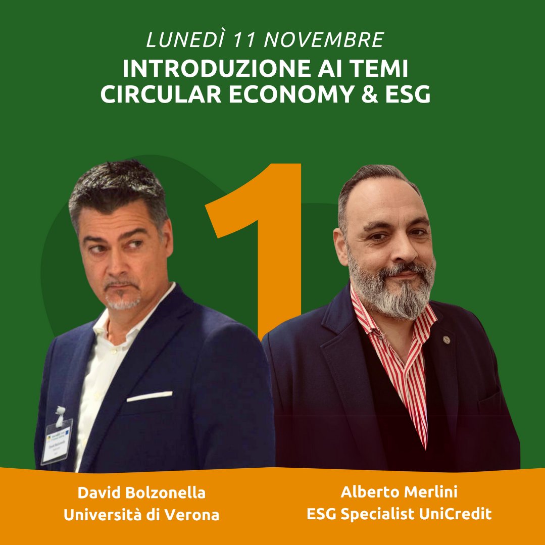 ♻️ Vuoi scoprire i nuovi trend legati all’Economia Circolare nell’Agrifood?
Esploreremo insieme i concetti fondamentali della Circular Economy e il loro legame con gli indicatori ESG per promuovere un futuro sostenibile. Ti aspettiamo!
