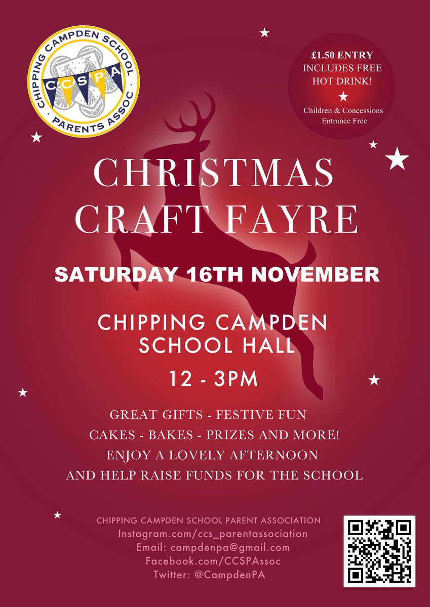 Counting down to the CCS Christmas Fayre 2024 not long to go now! We hope to see you there *Saturday 16th November from 12pm* for Christmas crafts and cake in our Christmas Cafe!