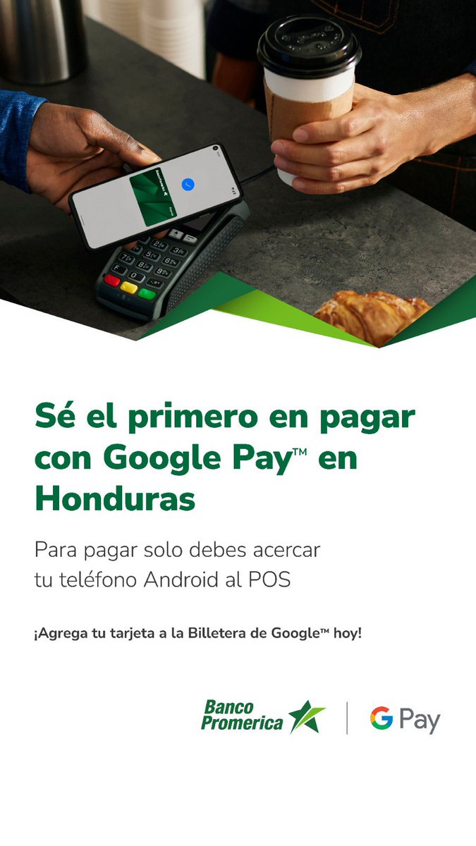 Google Pay ya está en Honduras! 📲💳 Agrega tus tarjetas, acerca tu teléfono al POS y realiza pagos rápidos y seguros. ¡Paga sin contacto y con total confianza!