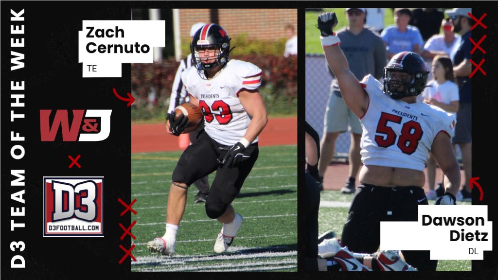 Cernuto, Dietz Snag D3football.com Team of the Week Honors

#PrezPride
gopresidents.com/news/2024/11/5…
