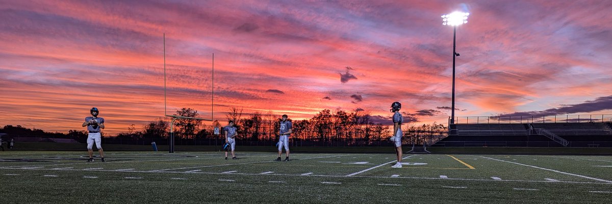 With the time change and no school yesterday, the start of practice lined up perfectly with the sunset.