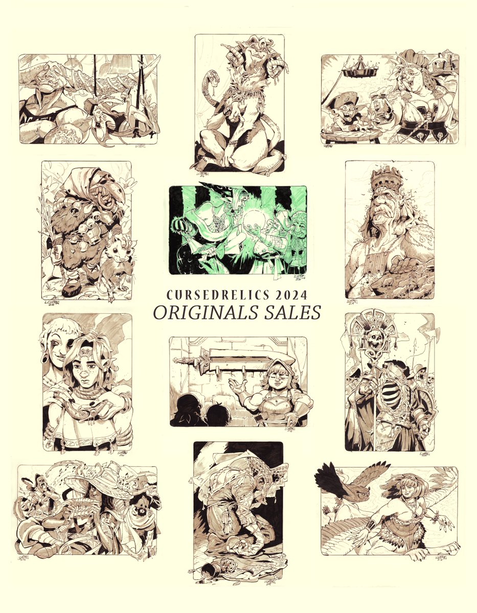 All the originals I made for #cursedrelics are now for sale until December 1st !! 

5.5 x 8 inches, 70 usd  each (shipping included).
Payment through paypal, send me a DM if you're interested ! 

1/6