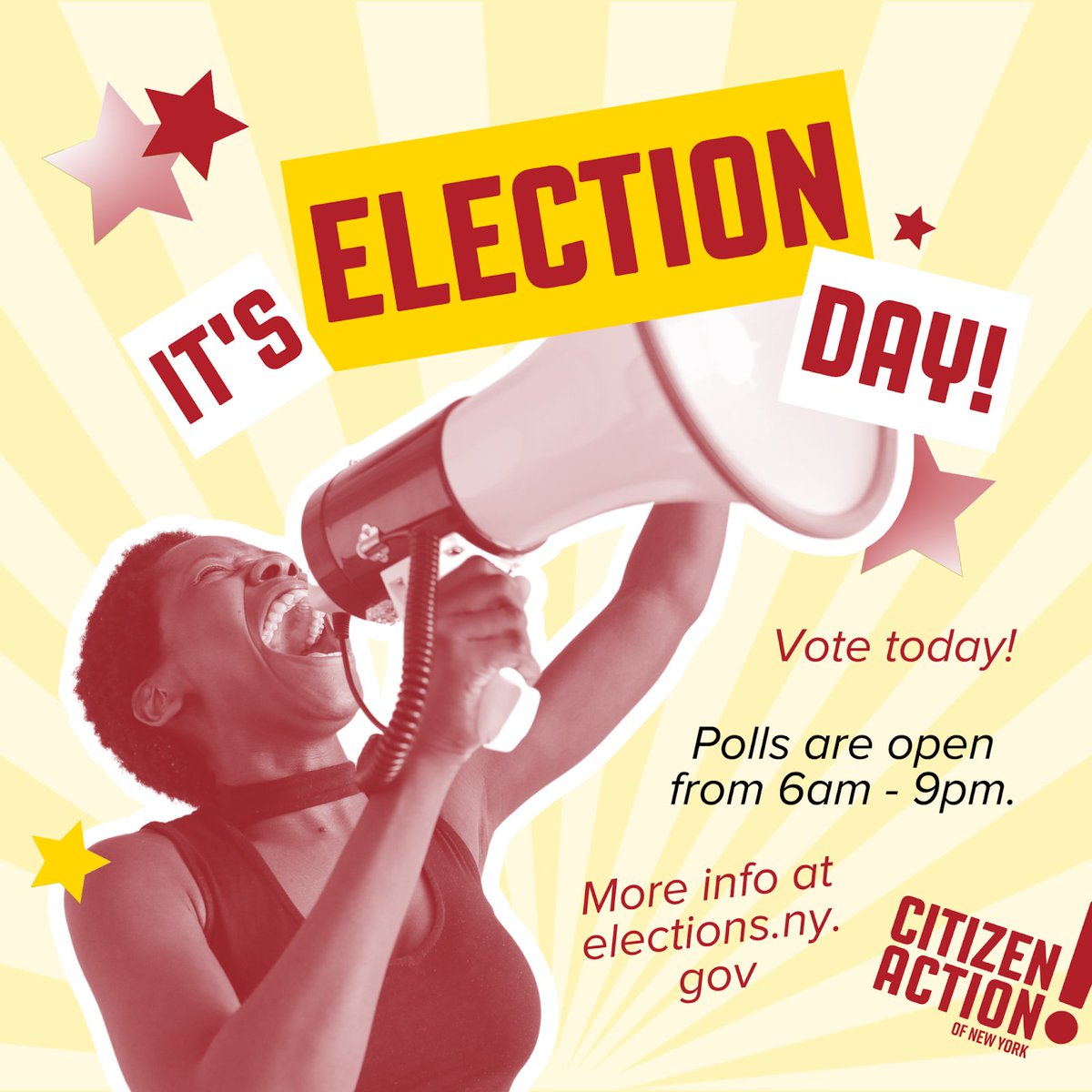 It's Election Day and polls are OPEN until 9pm!!! 

Vote ROW D for Harris/Walz on the <a href="/NYWFP/">NY Working Families Party</a> Working Families Party line, then flip your ballot and vote #YesOnProp1 to protect and enshrine civil rights and abortion rights in the State Constitution! (In NYC, #NIX2through6!)