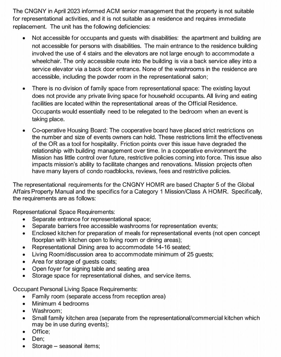 journo_dale's tweet photo. The Conservatives put out a press release saying that they found “proof” that Tom Clark demanded a new residence in New York as “Trudeau’s media buddy.”
The actual document shows that major issues were accessibility and the deteriorating relationship with the condo board. https://t.co/C978tzDFba