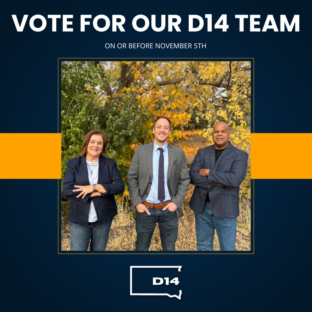 It's time to go VOTE!! 
Polls are open today from 7 AM to 7 PM. 

Find your polling place here at iwillvote.com

Remember to vote for ALL 3 of our D14 candidates! 

Sandra Henry - Senate
Keith Block - House
BJ Motley - House 

#vote #electionday #yourvoteisyourvoice