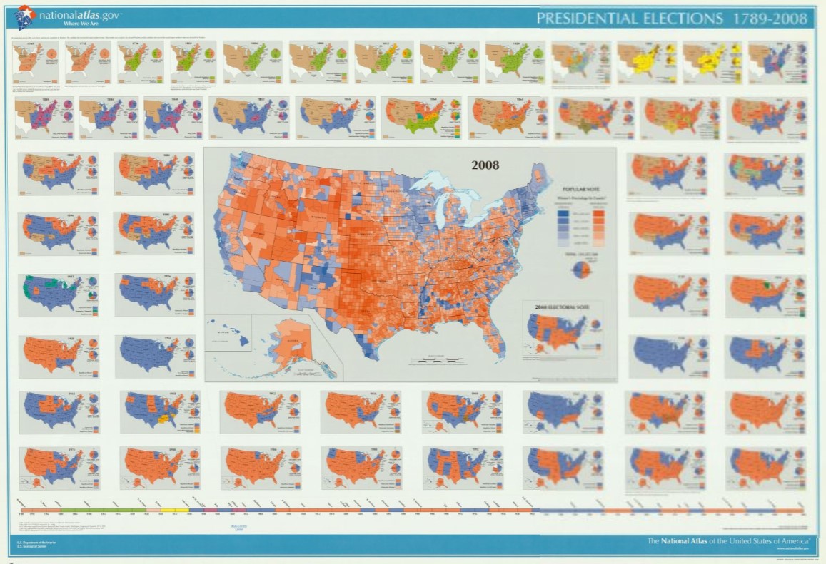 USGS_WGSC's tweet photo. #ElectionDay is upon us! Check out the #USGS Store after you cast your #vote. You can find PDF maps covering a wide range of topics, like this beauty showing the results of all PRESIDENTIAL ELECTIONS, 1789-2008.  #ElectionMaps #HistoryOfElections

https://t.co/e58QJGDJFx https://t.co/KyJDMhz3e7