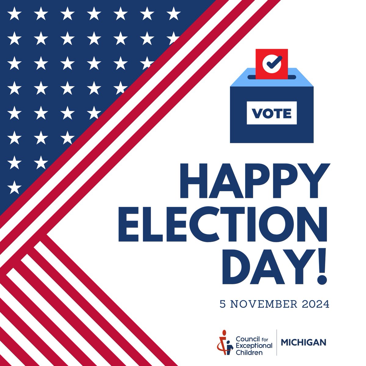 Today is the day! As advocates for education and inclusivity, we encourage everyone to head to the polls and exercise their right to vote. Let’s work together to support policies &amp; leaders that value and enhance special education &amp; the communities we serve. Make your vote count!