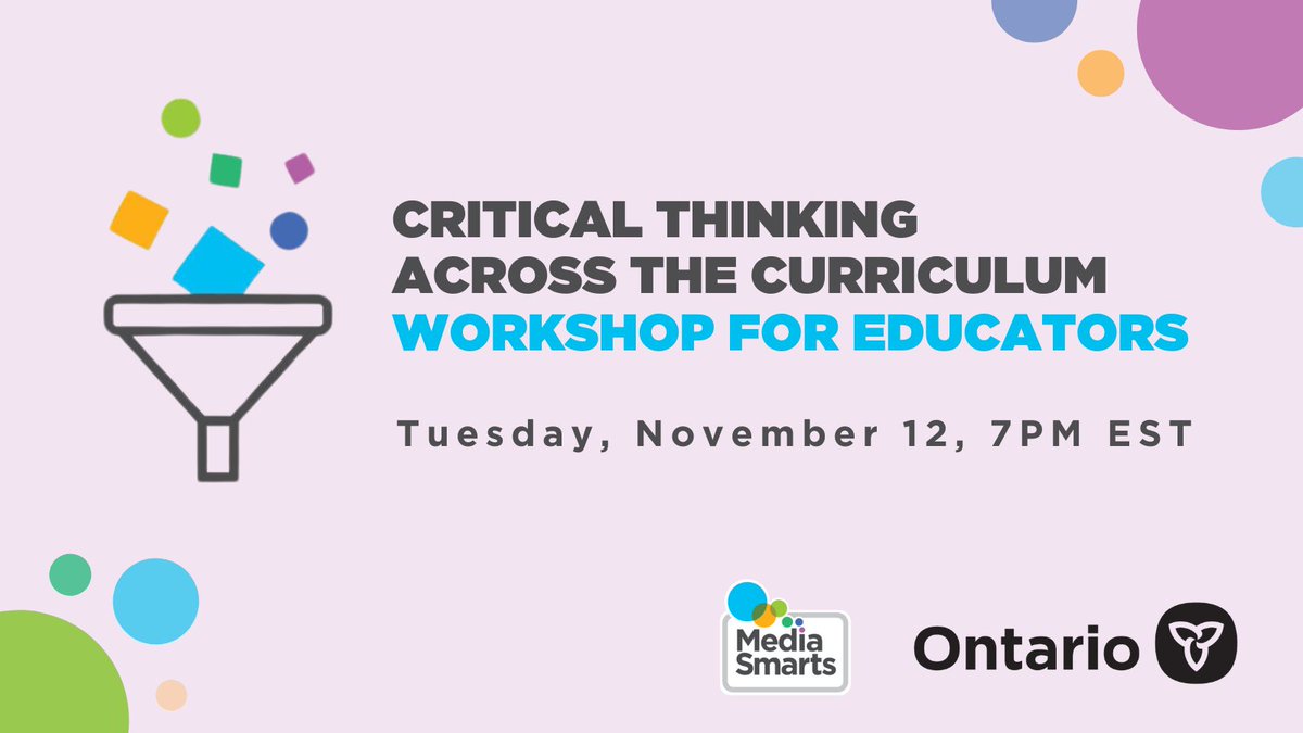 Calling all educators – don't miss this chance to empower your class! Join us Nov. 12 for this free workshop to find out what you can do to teach students to think critically across the curriculum during #TogetherAgainstMisinformation week. Register now: us02web.zoom.us/meeting/regist…