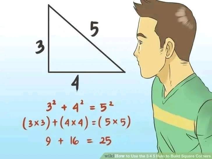 How To Use The 3 4 5 Rule(Pythagoras Theorem) To Build Squre Corners?