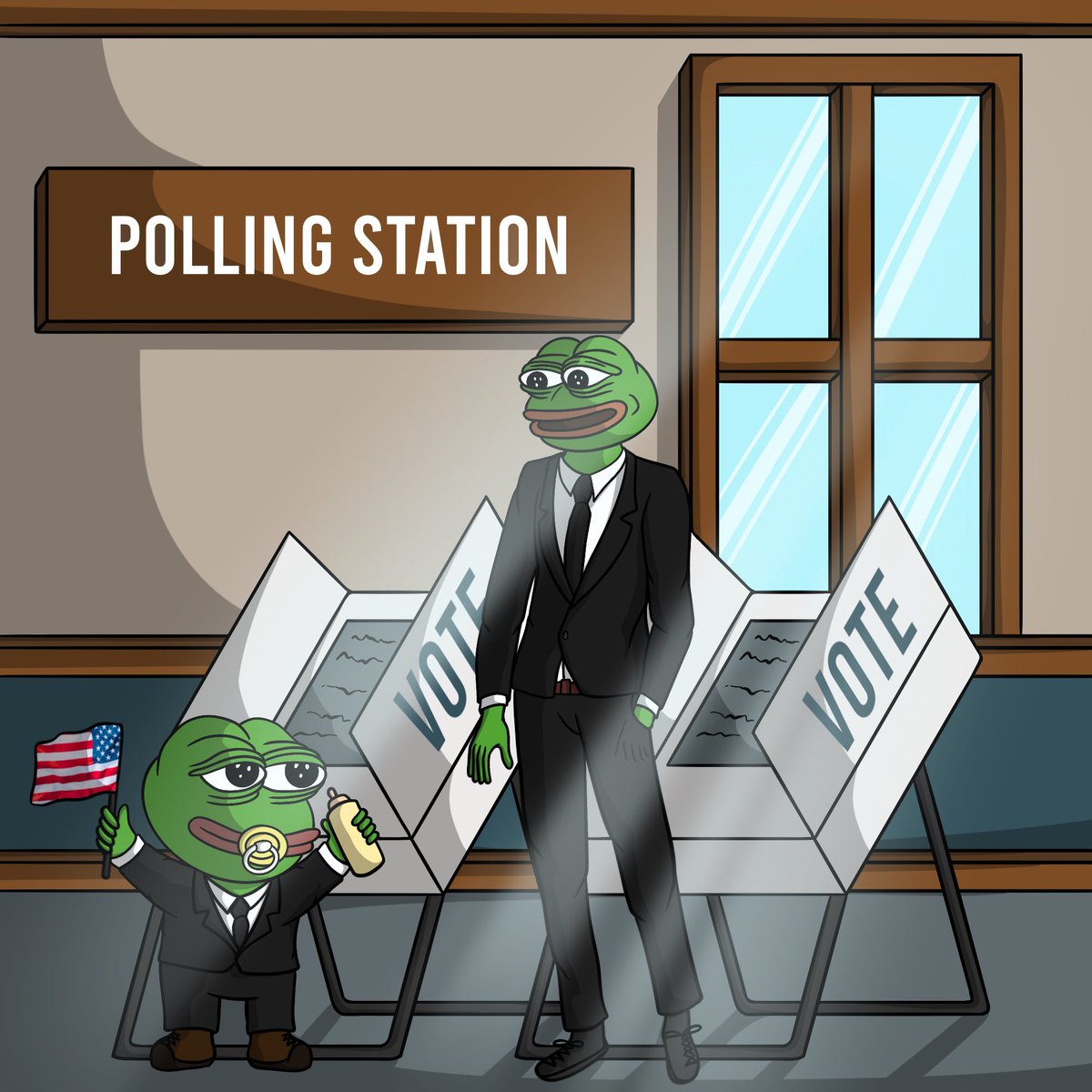 0x69babEPepe's tweet photo. Every election is determined by the people who show up! 

A vote for Baby Pepe, is a vote for the people.

@0x69babEPepe  🇺🇸 https://t.co/uEvcSpAuwd