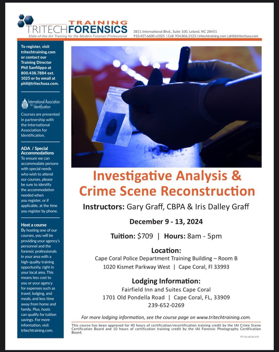 There are still spots left in this course! Email phil@tritechusa.com