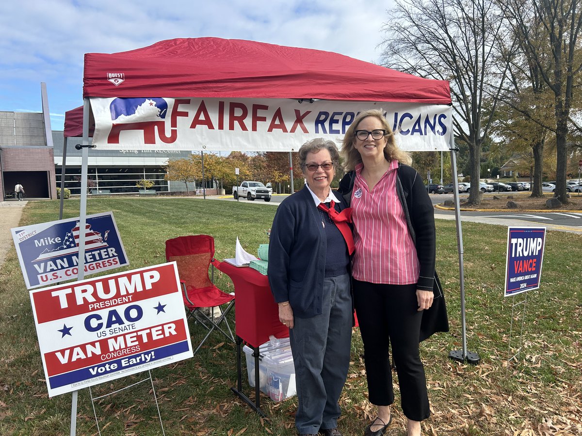 FairfaxGOP's tweet image. Fairfax GOP Chairwoman Katie Gorka stopped by the Spring Hill Recreation Center this morning, connecting with Trump voters and supporting our incredible volunteers! It’s a great day to make your voice heard. #ElectionDay #FairfaxGOP #GetOutTheVote
