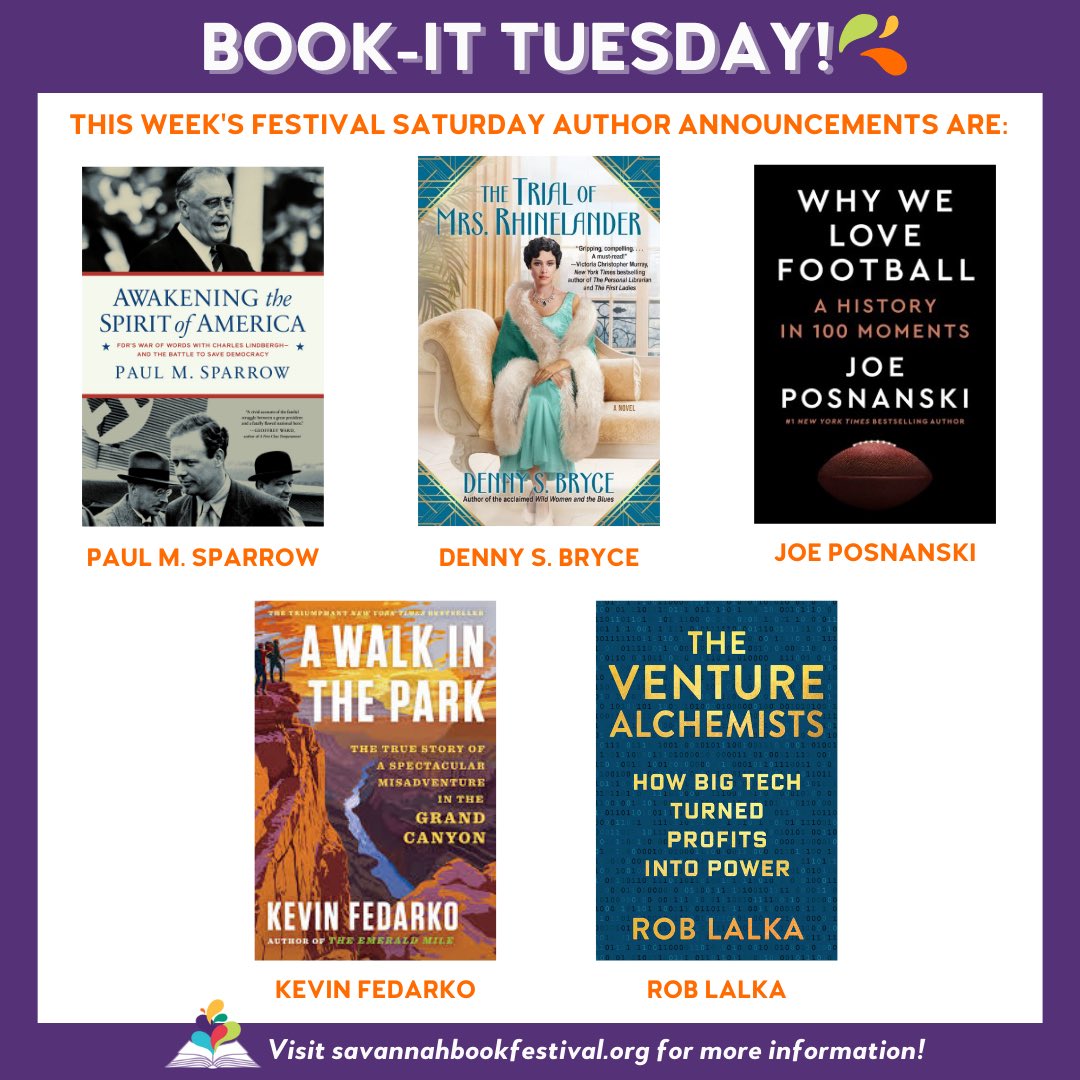 “Book-It Tuesday” ROUND 5!!!🍁🪶Five more AMAZING authors…

Make sure to visit the “Meet the Authors” page on our website for a more in-depth view of the authors and their books.

#SBF2025 #savannahgeorgia