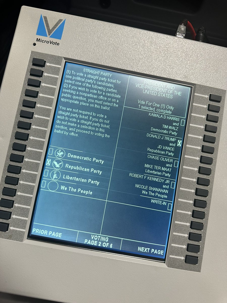 At first I was going to sit out the vote. But I literally cannot justify letting those demons take over. So I voted. 

for no new wars
to end criminal immigration  
to afford groceries 
to protect women’s sports 
to save the babies #Election2024