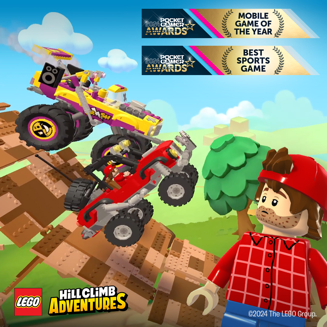 Yeah, we’re blushing 🫣 LEGO® Hill Climb Adventures is nominated for TWO Pocket Gamer Awards! Best Sports/Racing Game and Mobile Game of the Year 🏅 

Vote here: pocketgamer.com/pgawards2024/v…