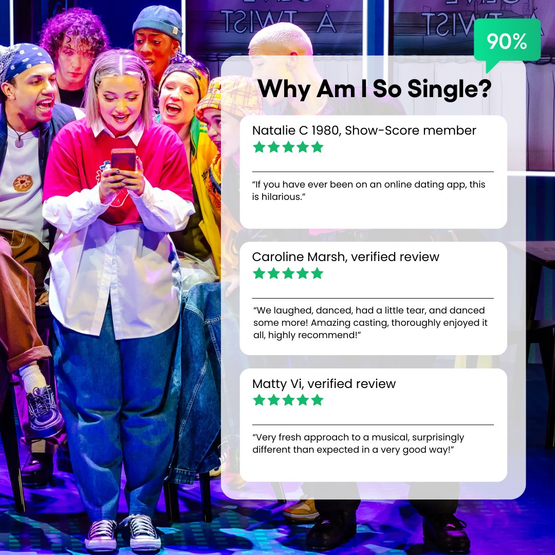 Show_Score's tweet image. 💖 From the creators of SIX, comes a new musical comedy! Catch @sosinglemusical until January 19 in the West End! Read more audience reviews: bit.ly/3YA0X5j. ✨

📸: Danny Kaan 

#westend #musical #whyAmiSoSingle #westendlive #westendtheatre #LondonTheatre
