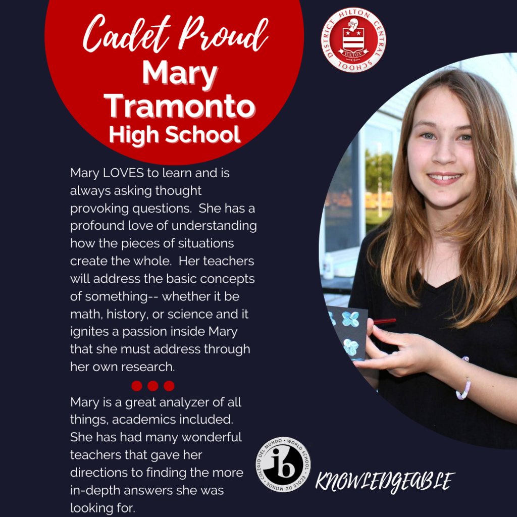 HiltonCSD's tweet image. Up next in our weekly IB Poster profiles is Hilton High School student Mary.  #WeAreHilton