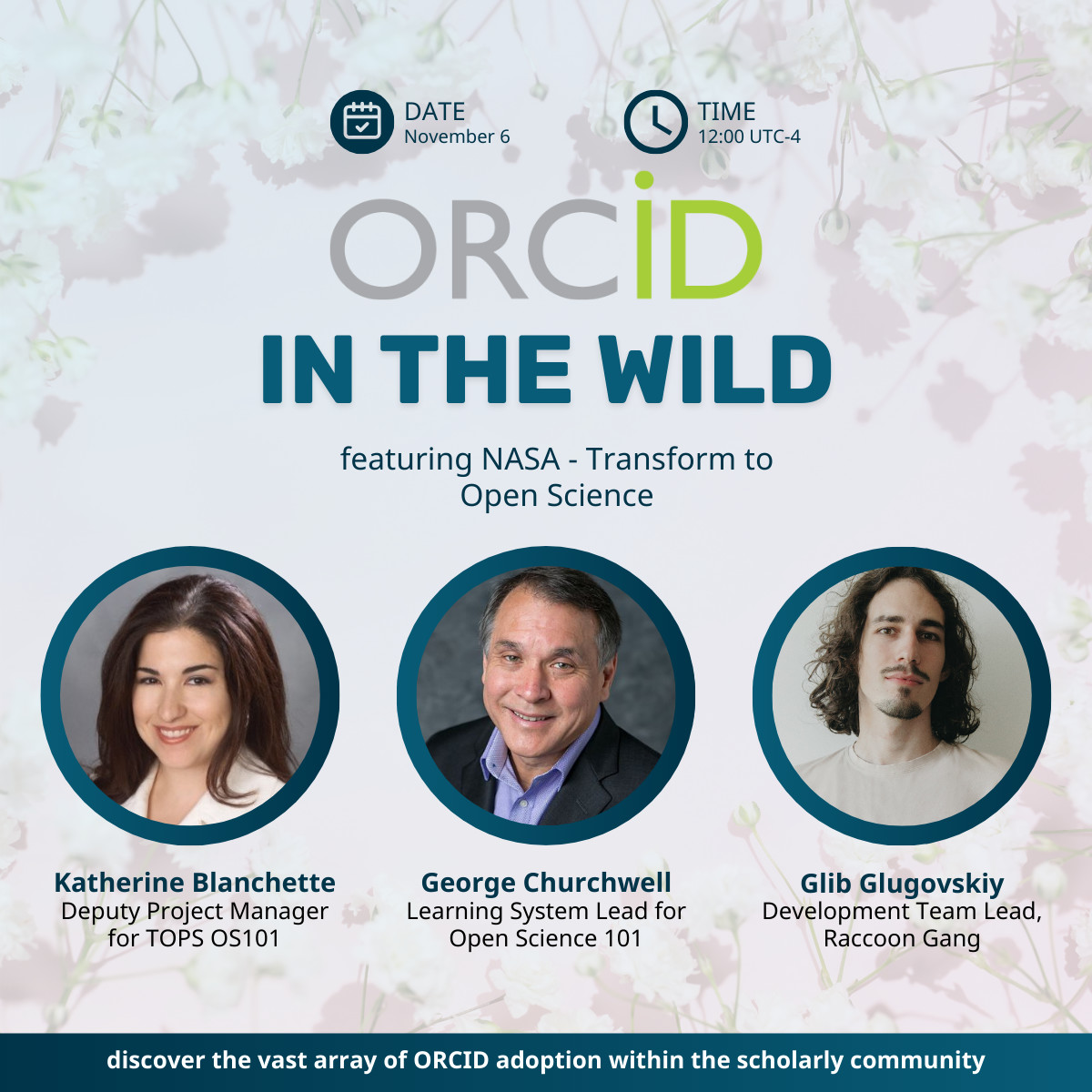 ORCID_Org's tweet image. NASA is coming to ORCID! This is the last day to register for the next ORCID in the Wild webinar. NASA will its use of ORCID to authenticate users and write data to ORCID records. 🌟 Don&apos;t miss out!

📅 Date/Time: 6 Nov @ 16:00 UTC

🔗 Register now: orcid-org.zoom.us/webinar/regist…