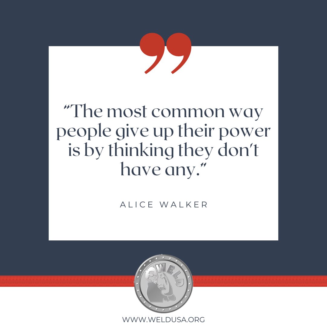 WELD_National's tweet photo. Remember, true power starts with belief in yourself.  Don’t let doubt silence your strength—embrace it and rise. 

#WELDUSA #Empowerment #BelieveInYourself #AliceWalker #QuoteOfTheDay https://t.co/K0ecIZzgBI