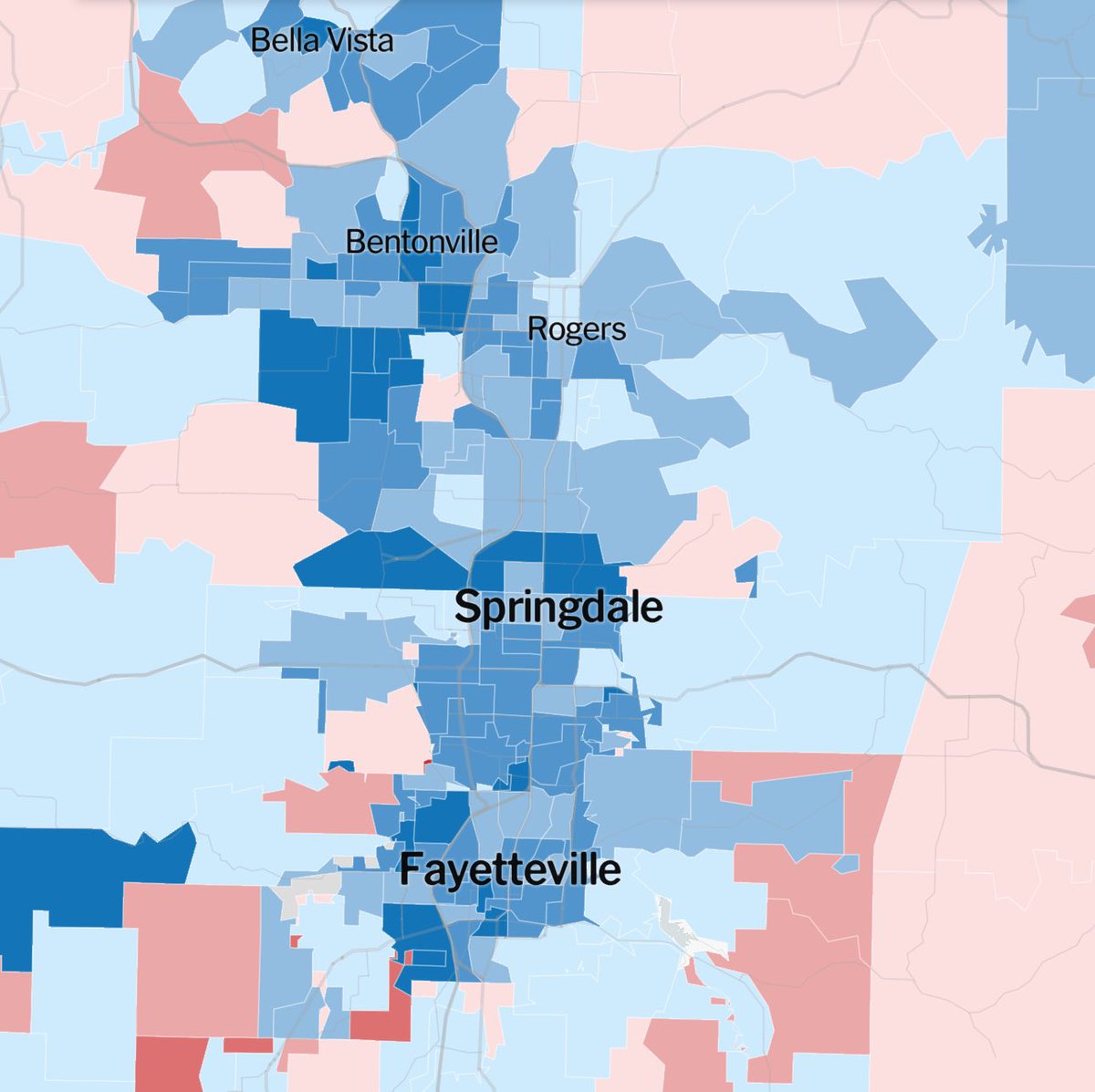 willwatson's tweet photo. 2020 results are on the left and percent change from 2016 to 2020 are on the right. 

Let’s keep it up, Northwest Arkansas. Call all your friends who are newly registered and may have questions about voting. I’ve already heard “it was my first time voting!” twice today. 👏🏼 https://t.co/IF8hsOGUpf