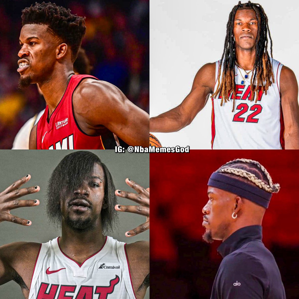NbaMemesGod's tweet photo. Jimmy Butler has the best barber in the NBA https://t.co/3rO488smK4