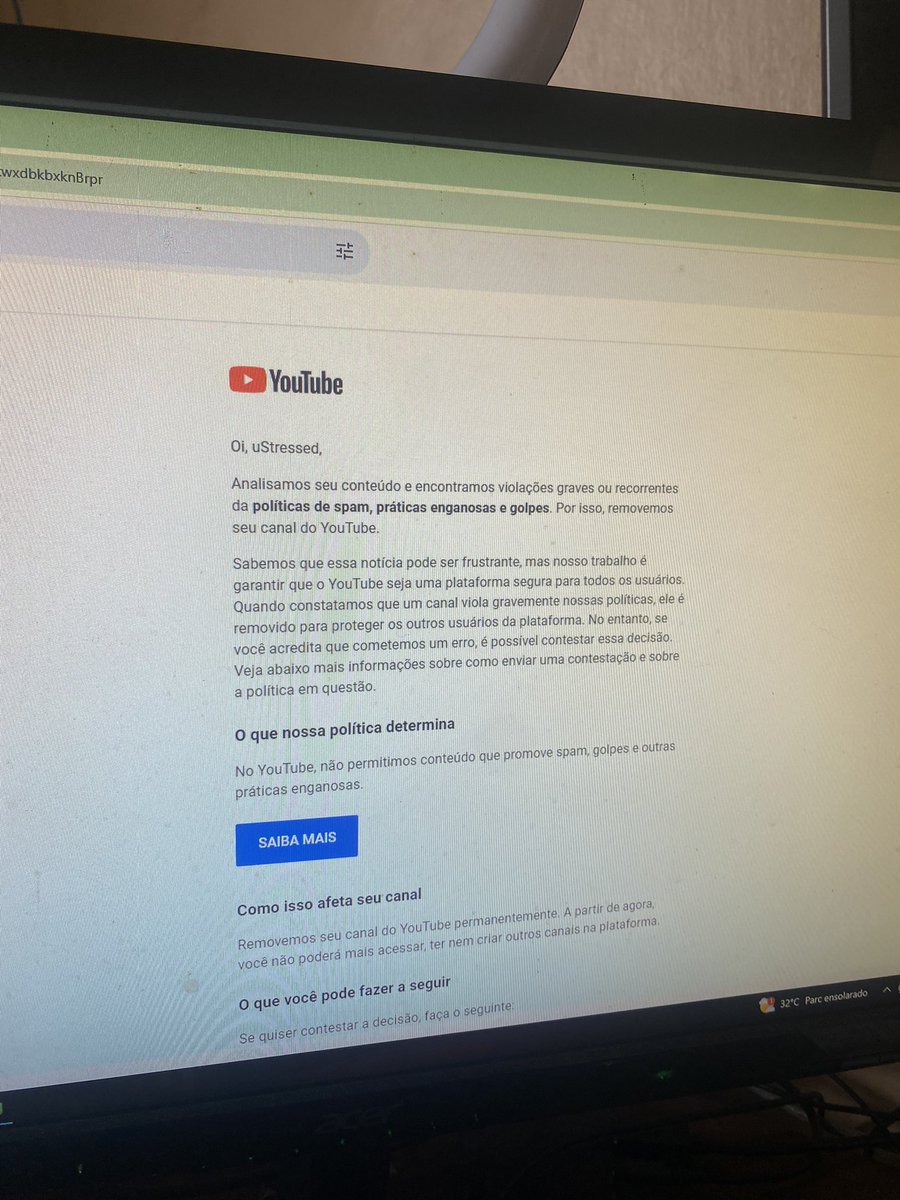 Simplesmente acordei com isso aqui em meu canal no melhor momento dele…