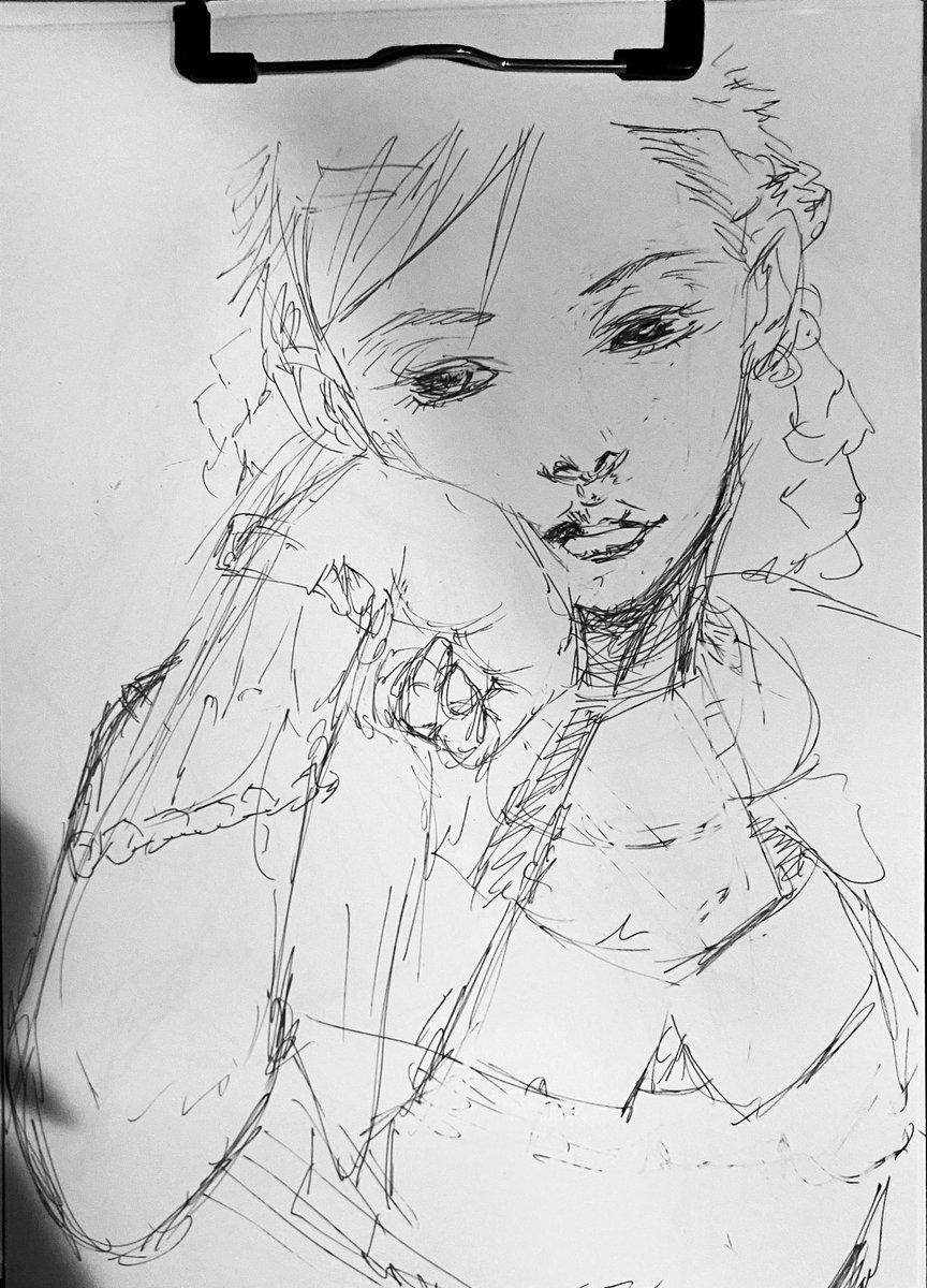 少し描きました。

夜勤の夜食休憩時に。
夜食は食べないので。

#イラスト #illustration #rkgk 