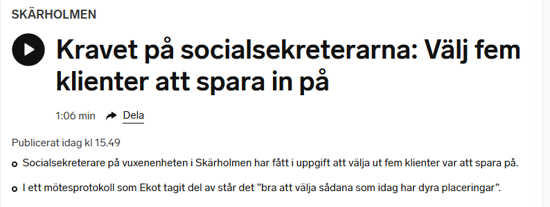 Socialdemokraterna i Stockholms stad har haft flera möjligheter att tillföra mer resurser till Skärholmens socialtjänst, så som de lovade efter mordet på 39-årige Mikael. Ändå  avstår de åtgärder. Det här helt obegripligt. Det är dags för finansborgarrådet Wanngård (S) att svara