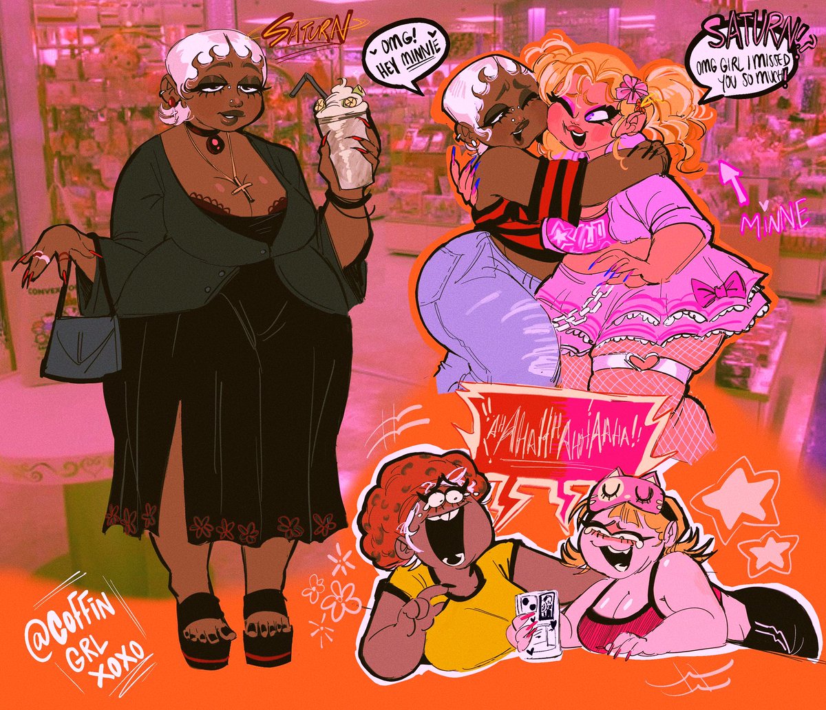 Saturn and Minnie, my OCs 🪐🎀