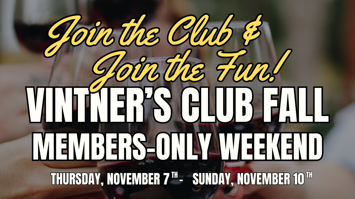 There's still time to Join the Club &amp; come to our special  Weekend Celebration this weekend!  Enjoy-
🍷 FREE Special Wine Tastings
🥘 Chef José's Special Menu
🎼 Special LIVE entertainment
🎉Save up to 20% on all your wine, merchandise &amp; food purchases.

oldyorkcellars.com/vintners-club/…