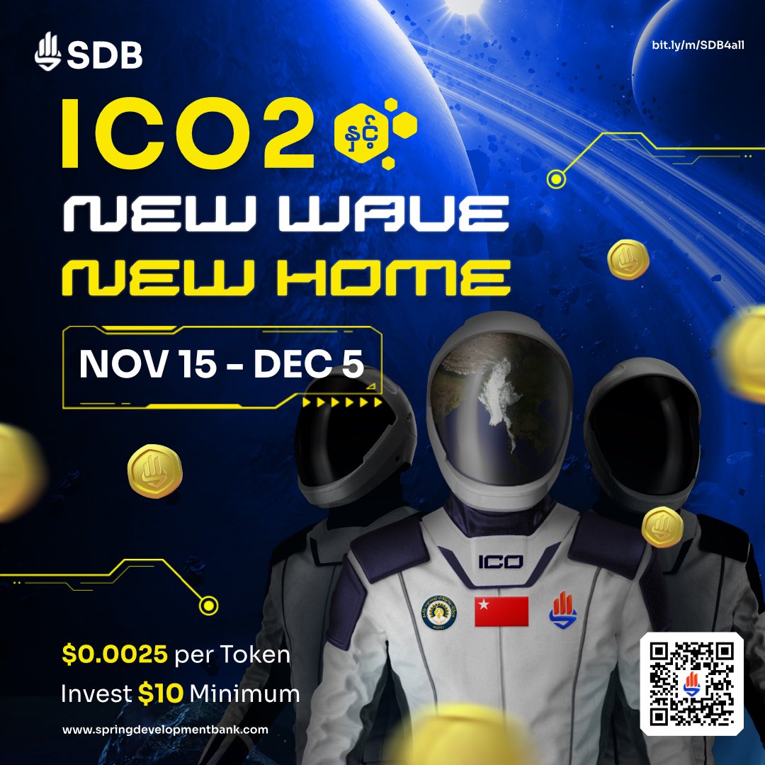 SpringDevBank's tweet photo. Join SDB ICO Round 2, ride new wave towards brighter future. Invest in SDB tokens from Nov 15 to Dec 5, starting at $10.
➡️ Open SDB account
https://t.co/YhqclUOISd
➡️ Join SDB users’ community
https://t.co/sU6AYv8ciD
#ICOround2 #SDBTokenOffering #ChooseSDB #NewWaveNewHome https://t.co/eWmBA52uKP