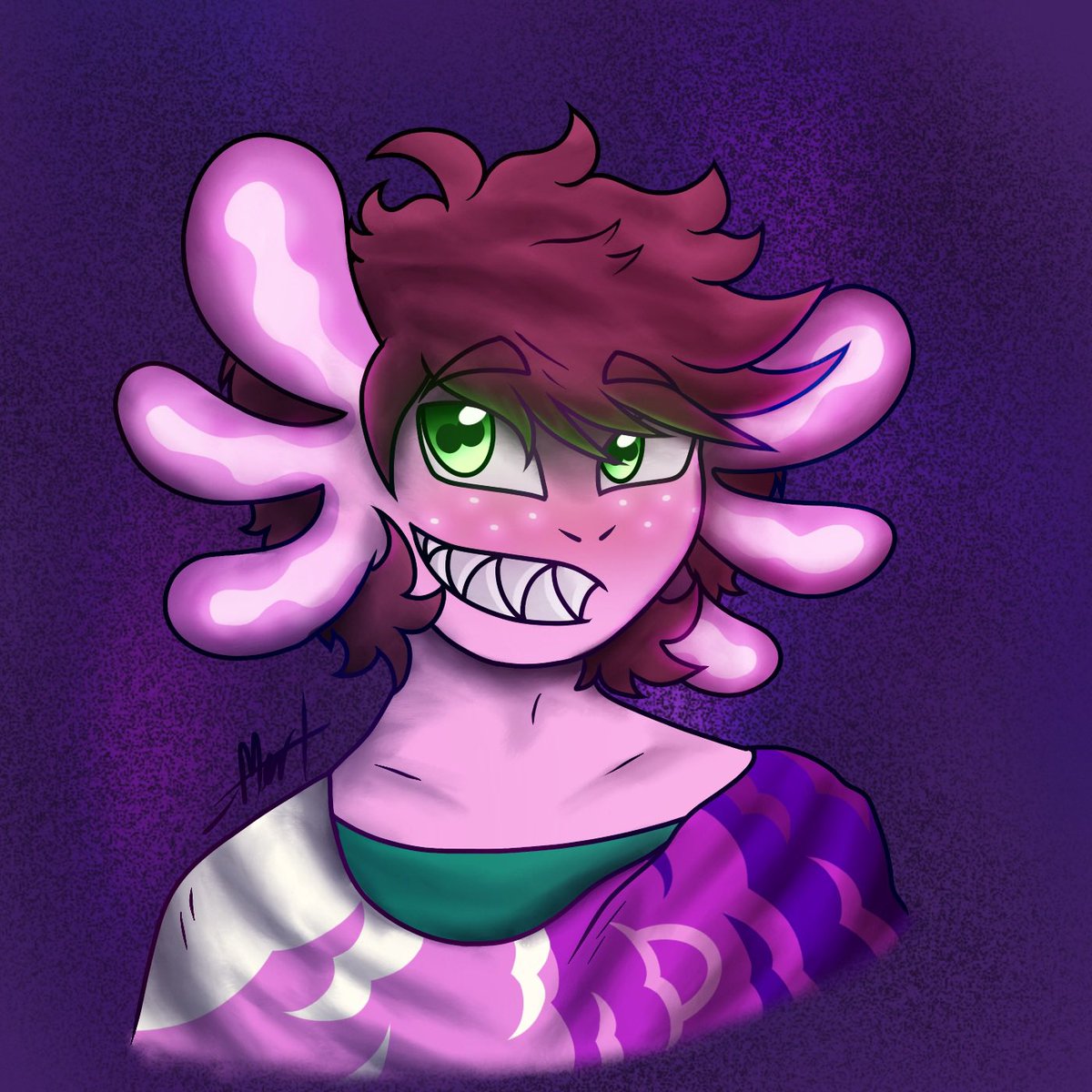 Drew the ever so wonderful <a href="/DeadKeeSalt/">Kee 🐸(coms open)</a> a little gift last night! 💜💜💜