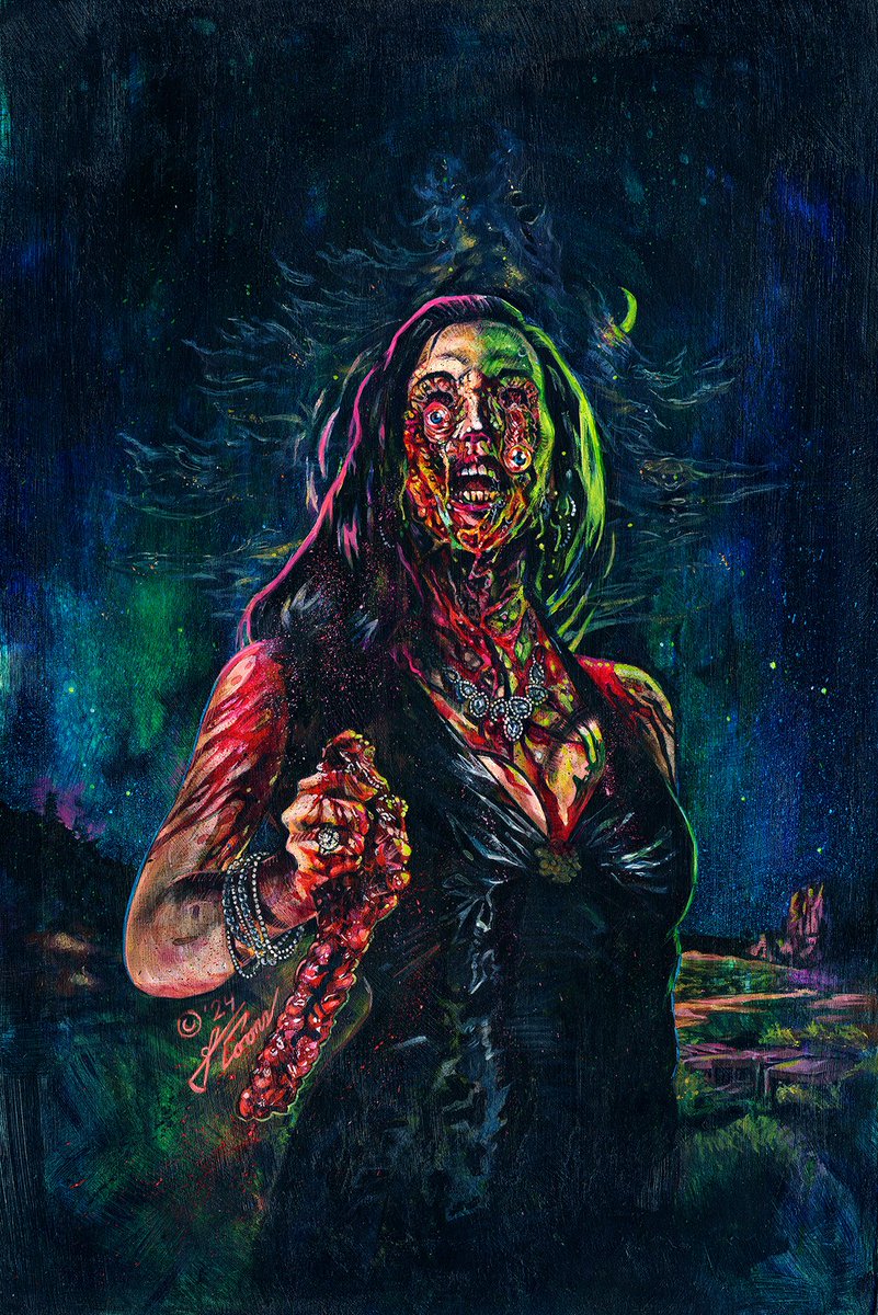 Cover art for JANITORS VS THE LIVING DEAD by the incredible <a href="/fiendbooks/">Sisters of Slaughter</a> !  If you love The Return of the Living Dead and classic '80s horror that's messy, gory, and fun, this book is for you. Preorder available: amazon.com/Janitors-Livin… #HorrorArt #80sHorror <a href="/DeadSkyPub/">Dead Sky Publishing</a>
