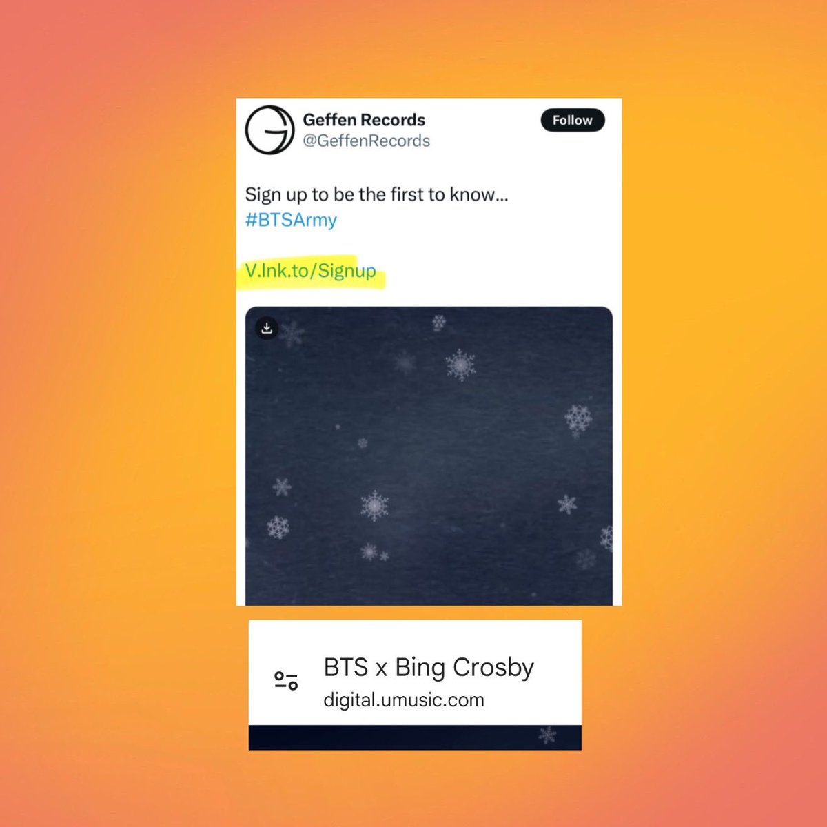 ThePopFlop's tweet photo. Geffen Records hints at a special Christmas project featuring BTS’ V and the late Bing Crosby. https://t.co/jynvJ7HQFp