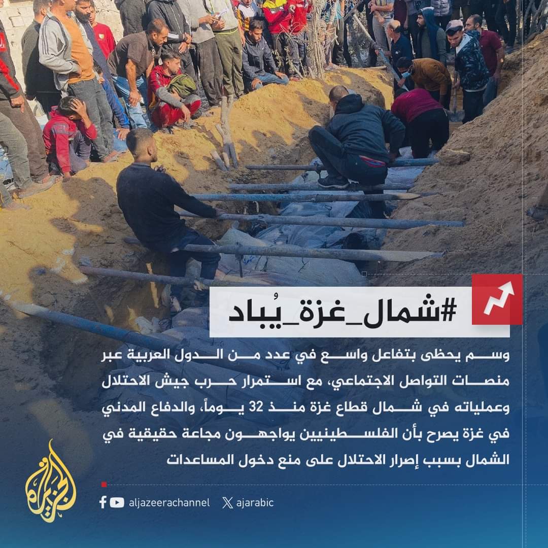 AnasAlSharif0's tweet photo. وسم #شمال_غزة_يُباد يشهد تفاعلاً واسعاً 
لكن دون أن يتحرك العالم لنصرة #غزة https://t.co/2fMgoGBefO
