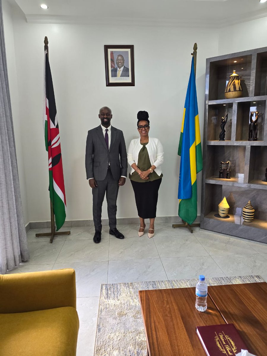 kenyaHCrwanda's tweet photo. This afternoon, H. E. Amb. Janet Mwawasi Oben held a meeting with Mr. Kagara Isaac, the Founder and President of Africa Organization of Technology in Agriculture at the Chancery. https://t.co/7ZNnnIig7n