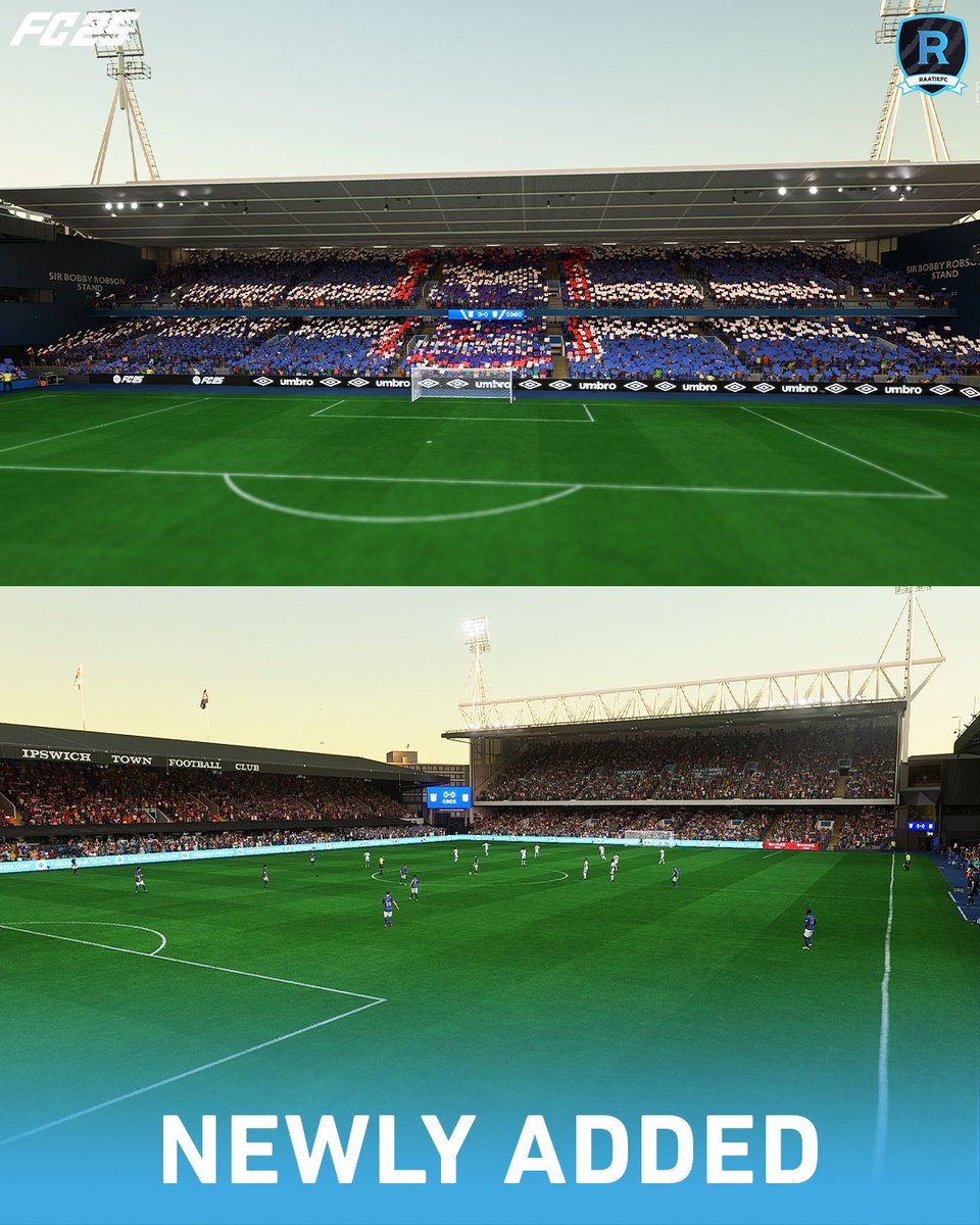 RaatjeFC's tweet photo. Ipswich's stadium has been added to FC25 ✅️🏟

Except it's not in Career Mode yet as it has to be added via a new Squad Update (which will hopefully be released later today) 😬 https://t.co/YXhpCvAS3a
