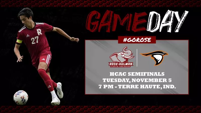MEN'S ⚽: The postseason begins TODAY as the Fightin’ Engineers kick off their HCAC Semifinals at 7 PM against the Anderson Ravens! #GoRose

📍: Terre Haute, Ind.
⏰: 7 PM
📺: RHIT.tv 
📊: bit.ly/3RfWyCD
📄: bit.ly/3sNvXCS
