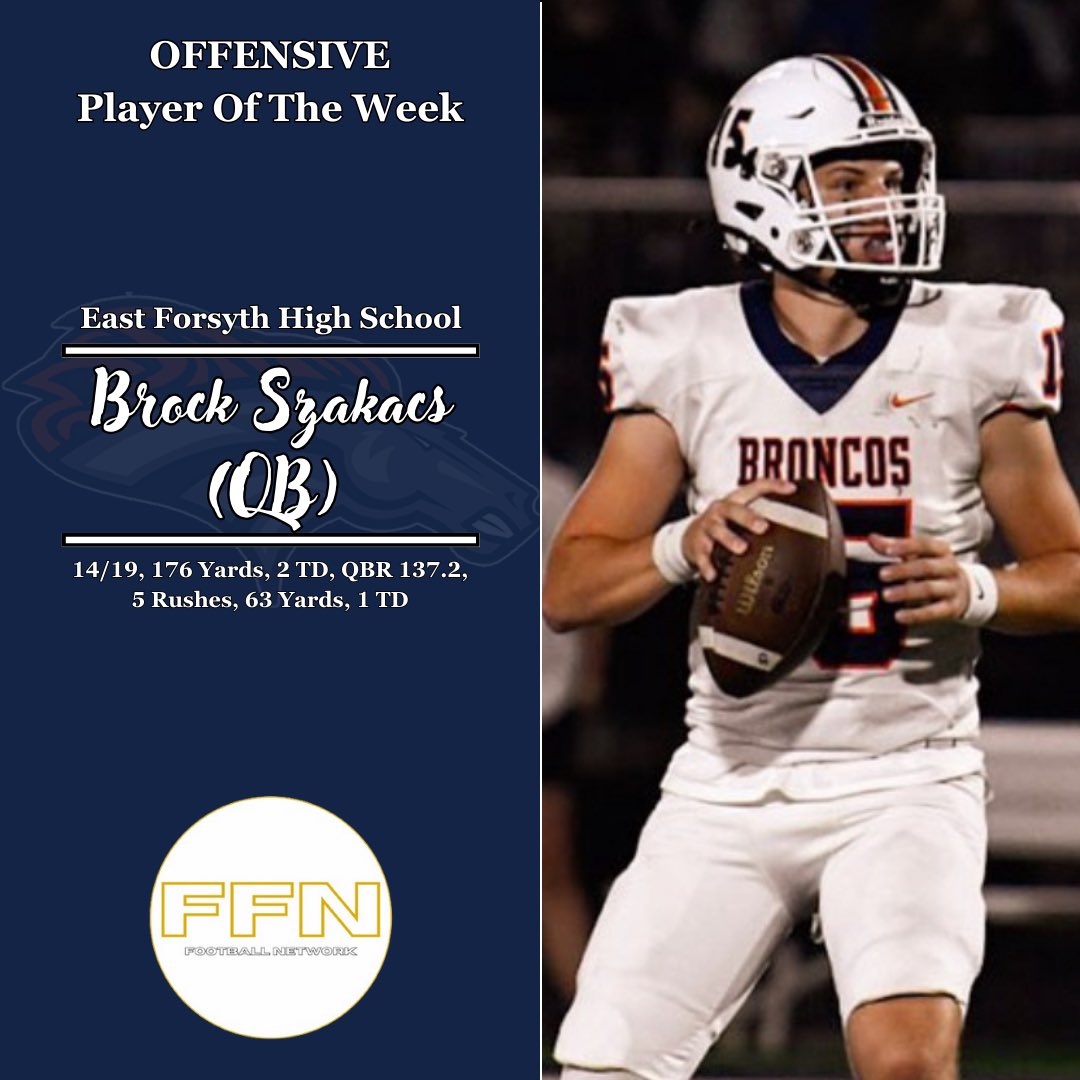 Forsyth Football Network (@football_ffn) on Twitter photo Offense Player of the Week <a href="/BrockSzakacs15/">Brock Szakacs</a> <a href="/scoreatlanta/">SCORE Atlanta</a> @GPSsports <a href="/High5Sports/">High5Sports</a> #GHSA #HSFB <a href="/RecruitGAState/">GSU FB Recruiting</a> <a href="/GHSFdaily/">GHSF Daily</a> <a href="/NwGaFootball/">NwGa Football</a> Offense Player of the Week <a href="/BrockSzakacs15/">Brock Szakacs</a> <a href="/scoreatlanta/">SCORE Atlanta</a> @GPSsports <a href="/High5Sports/">High5Sports</a> #GHSA #HSFB <a href="/RecruitGAState/">GSU FB Recruiting</a> <a href="/GHSFdaily/">GHSF Daily</a> <a href="/NwGaFootball/">NwGa Football</a>